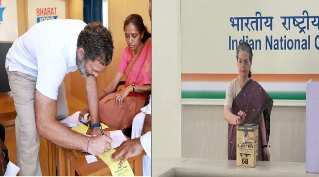 કોંગ્રેસ અધ્યક્ષ માટે 90% વોટિંગ થયું, કોંગ્રેસના 137 વર્ષના ઇતિહાસમાં છઠ્ઠી વખત અધ્યક્ષ પદની ચૂંટણી થઇ