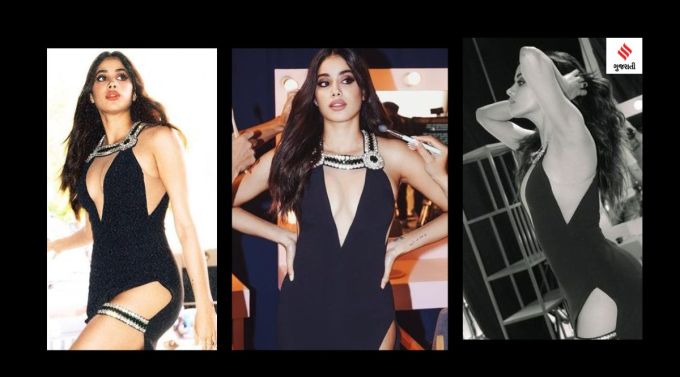 બોલિવુડ અભિનેત્રી જાન્હવી કપૂર બ્લેક ડ્રેસમાં હુશ્નનો કહેર વરસાવી રહી છે. શ્રીદેવીની લાડલી જાન્હવી કપૂર બ્લેક હોટ ડ્રેસમાં હુશ્નની મલ્લિકાથી કંઇ કમ નથી લાગી રહી