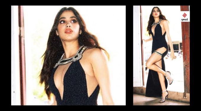 જાન્હવી કપૂરે ફિલ્મ ફેર એવોર્ડ પહેલા બ્લેક ડ્રેસમાં પોતાના ટોન્ડ લેગ ફ્લોન્ટ કરતા પોઝ આપી રહી છે (Photos: Instagram)