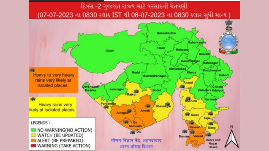 Gujarat Rain Forecast 7th July 2023