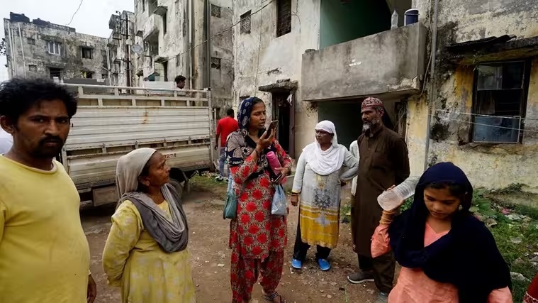 Some residents who stayed back in Nilgiri without water and power supply. (Express Photo)
