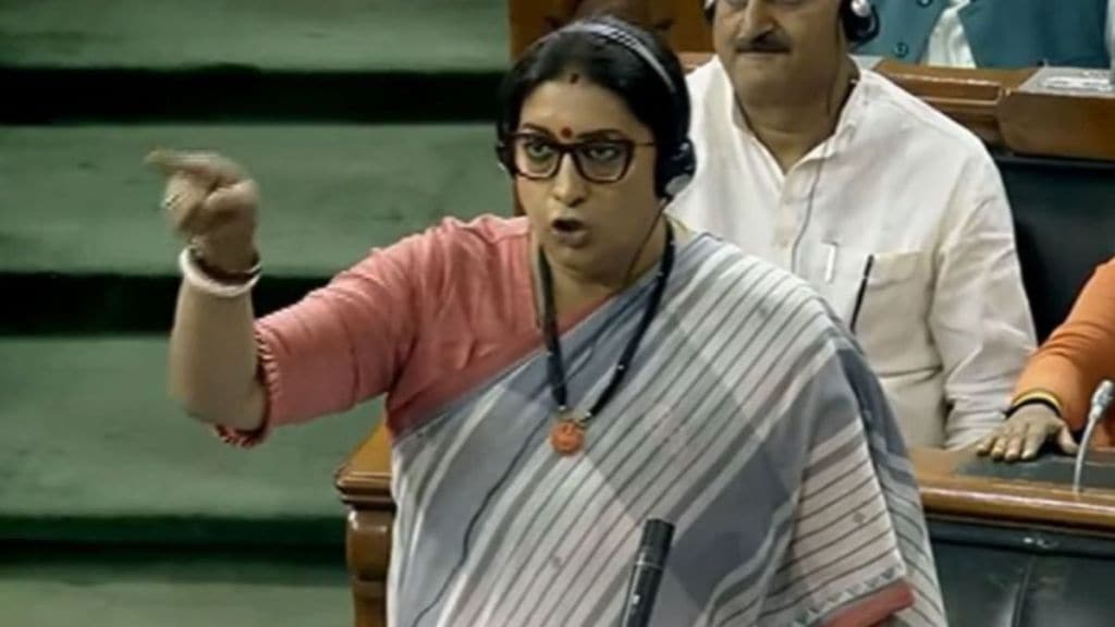 smriti irani Parliament Speech : રાહુલ ગાંધી પર Flying Kiss ના ઈશારાનો આરોપ, સ્મૃતિ ઈરાનીએ કહ્યું – ‘ગૃહમાં જોવા મળ્યા અભદ્રતાના લક્ષણ’ smriti irani Parliament Speech : રાહુલ ગાંધી પર Flying Kiss ના ઈશારાનો આરોપ, સ્મૃતિ ઈરાનીએ કહ્યું – ‘ગૃહમાં જોવા મળ્યા અભદ્રતાના લક્ષણ’