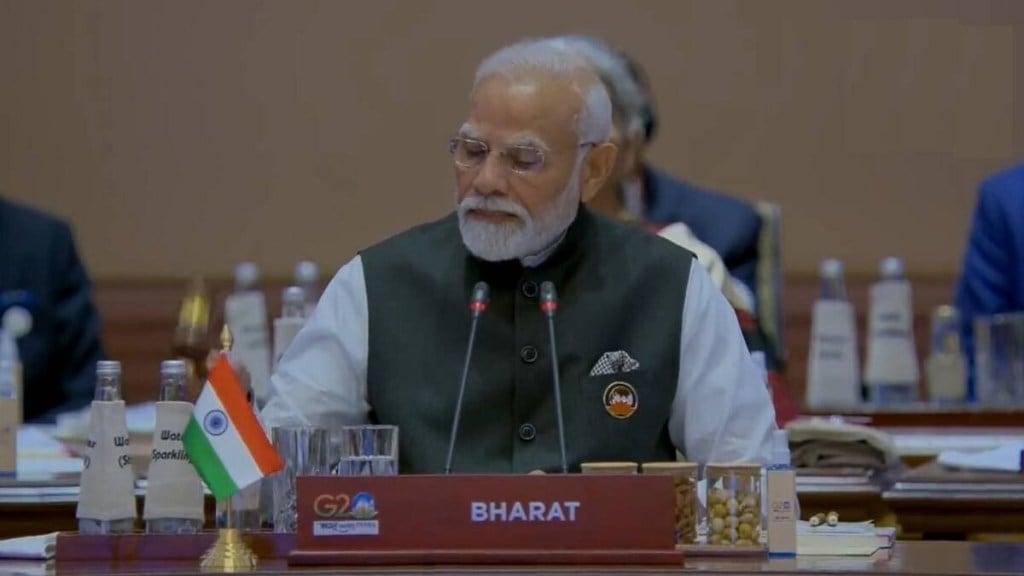 G 20 Summit : જી20 બેઠકમાં પીએમ મોદીની સામે નેમપ્લેટ પર લખી દીધું ભારત, સભ્ય દેશોને આપ્યો મોટો સંદેશ G 20 Summit : જી20 બેઠકમાં પીએમ મોદીની સામે નેમપ્લેટ પર લખી દીધું ભારત, સભ્ય દેશોને આપ્યો મોટો સંદેશ