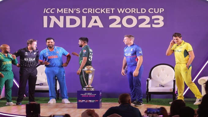 ઓસ્ટ્રેલિયાના કેપ્ટન પેટ કમિન્સે કહ્યું- ઓસ્ટ્રેલિયાએ છેલ્લા કેટલાક વર્ષોમાં વન ડે વર્લ્ડ કપમાં ખૂબ જ સારો દેખાવ કર્યો છે. આશા છે કે આ વખતે પણ આવું જ થશે. (Express photo by Nirmal Harindran)