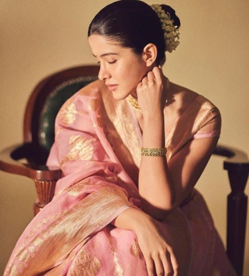 આ પોશાક સાથે, અભિનેત્રીએ તેના ગળામાં ચોકર ડિઝાઇનનો નેકલેસ અને તેના હાથમાં મેચિંગ બ્રેસલેટ પહેર્યું છે.