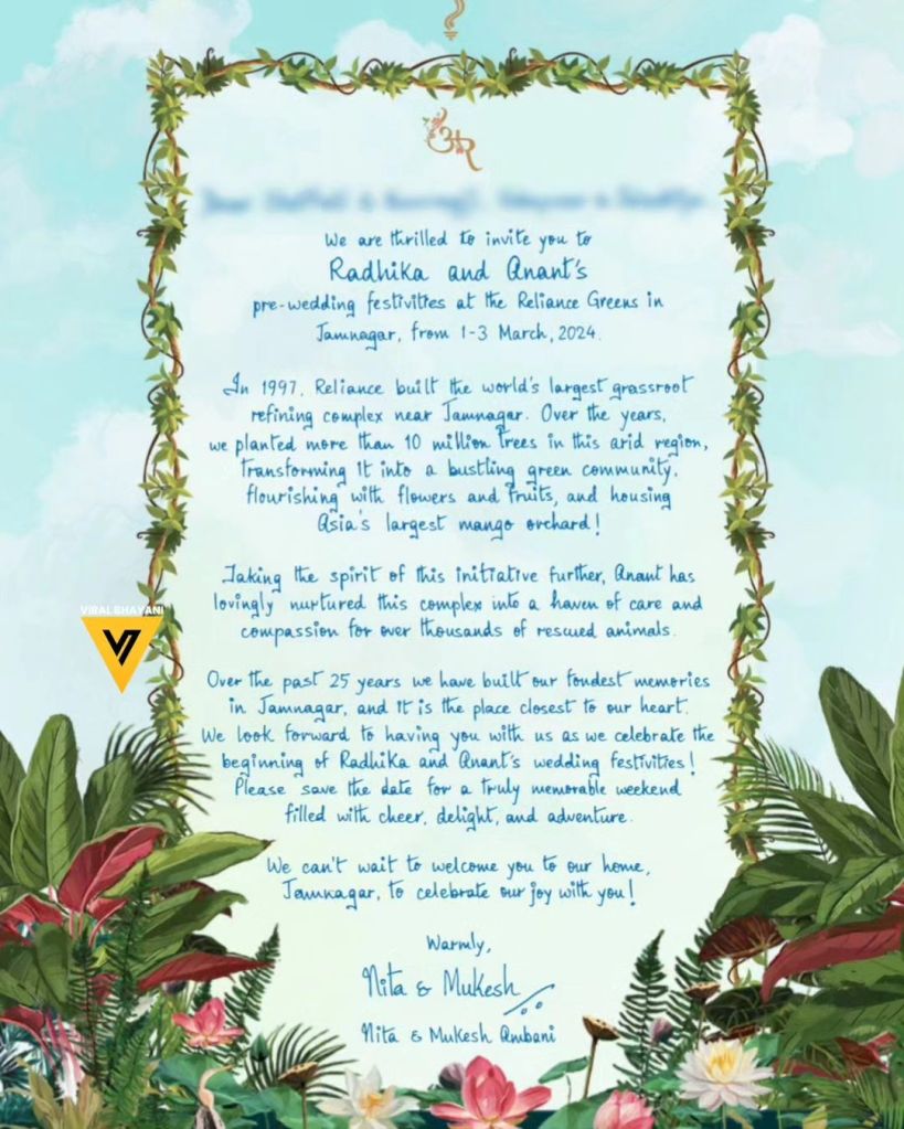 Anant Ambani Radhika Merchant wedding details