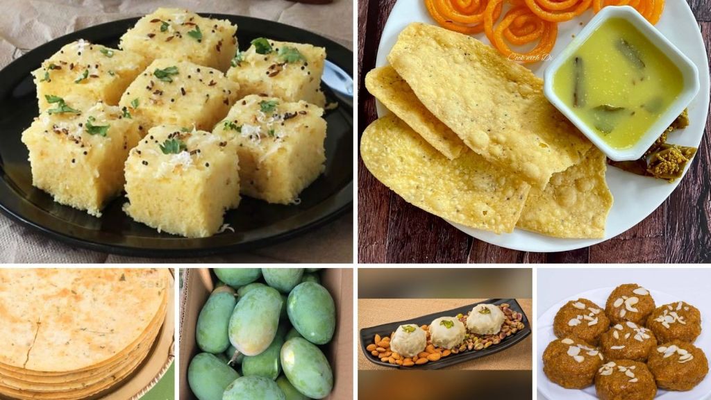 top 10 food dishes of Gujarat | khaman | fafda | khakhra | kesar mango | surat ghari | khambhat halwasan