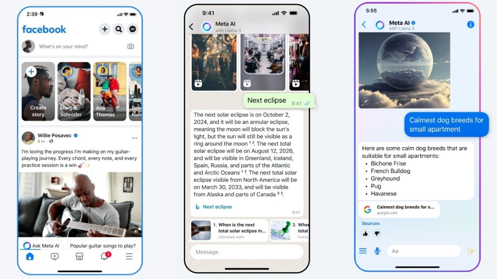 Meta AI Features: વોટ્સએપ, ફેસબુક અને ઇન્સ્ટાગ્રામ યુઝર્સ માટે ખુશખબર, મેટા એઆઈ ફીચર્સ ભારતમાં લોન્ચ