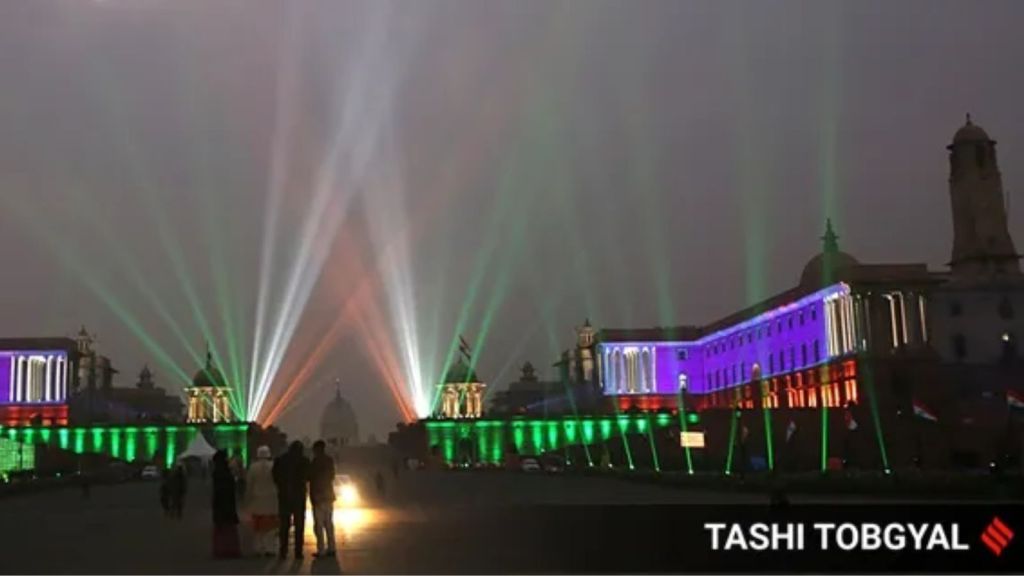 Rehearsal for the laser show