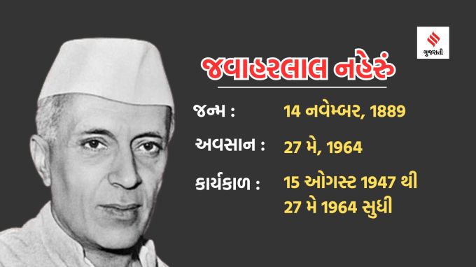 <strong>જવાહર લાલ નહેરુ</strong><br>પંડિત જવાહરલાલ નહેરુ સ્વતંત્ર ભારતના પ્રથમ વડાપ્રધાન હતા. તેઓ 1947 થી 1964 સુધી સતત 17 વર્ષ સુધી વડાપ્રધાન પદે રહ્યા હતા. તેમને આધુનિક ભારતના સંસ્થાપકો પૈકીના એક માનવામાં આવે છે. તેમની જન્મજયંતિને બાળદિવસ તરીકે ઉજવાય છે.
