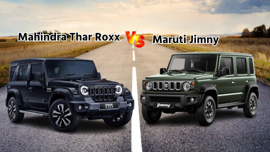 Mahindra Thar Roxx 4×4 vs Maruti Jimny 4×4: મહિન્દ્રા થાર રોક્સ કે મારૂતિ જિમ્ની બંને માંથી કઇ કાર સૌથી બેસ્ટ? જાણો કિંમત, એન્જિન સહિત તમામ વિગત Mahindra Thar Roxx 4×4 vs Maruti Jimny 4×4: મહિન્દ્રા થાર રોક્સ કે મારૂતિ જિમ્ની બંને માંથી કઇ કાર સૌથી બેસ્ટ? જાણો કિંમત, એન્જિન સહિત તમામ વિગત