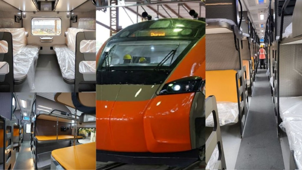 Video : વંદે ભારત સ્લીપર ટ્રેનની પ્રથમ ઝલક, આગામી 3 મહિનામાં ટ્રેક પર દોડશે, 160 કિમી પ્રતિ કલાકની ઝડપે દોડવામાં સક્ષમ હશે Video : વંદે ભારત સ્લીપર ટ્રેનની પ્રથમ ઝલક, આગામી 3 મહિનામાં ટ્રેક પર દોડશે, 160 કિમી પ્રતિ કલાકની ઝડપે દોડવામાં સક્ષમ હશે