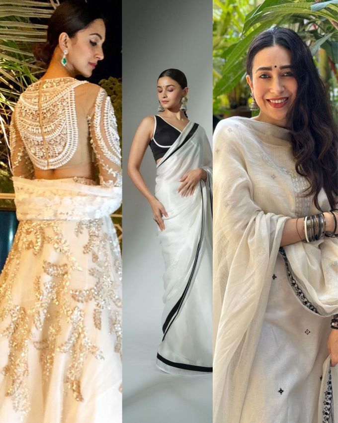 નવરાત્રિ (Navratri) ના નોરતાનો આજે પાંચમો દિવસ છે, આ તહેવારોની સિઝનમાં તમને બધાથી અલગ પાડશે તેવા સફેદ આઉટફિટ પહેરવાનો આ સમય છે. આલિયા ભટ્ટ, તૃપ્તિ ડીમરી, અનુષ્કા શર્મા, કરિશ્મા કપૂર અને અન્ય ઘણી બોલિવૂડની અગ્રણી મહિલાઓને જોઈને તમે વાઈટ આઉટફિટ પસંદ કરી શકો છો. તેઓની સ્ટાઇલ બતાવે છે કે કેવી રીતે સ્ટાઇલ સાથે સફેદ આઉટફિટ પહેરી શકાય. જાણો ફેશન ટિપ્સ