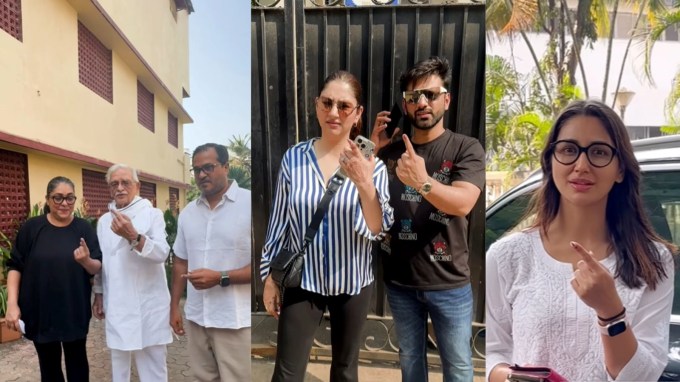 અભિનેત્રી નિકિતા દત્તા પણ મતદાન કરતી જોવા મળી રહી છે. રાહુલ વૈદ્ય પત્ની સાથે મતદાન કરવા પહોંચ્યો હતો તો ગુલઝાર દીકરી સાથે મતદાન કેન્દ્ર પહોંચ્યા હતા. (તસવીર: Instagram)