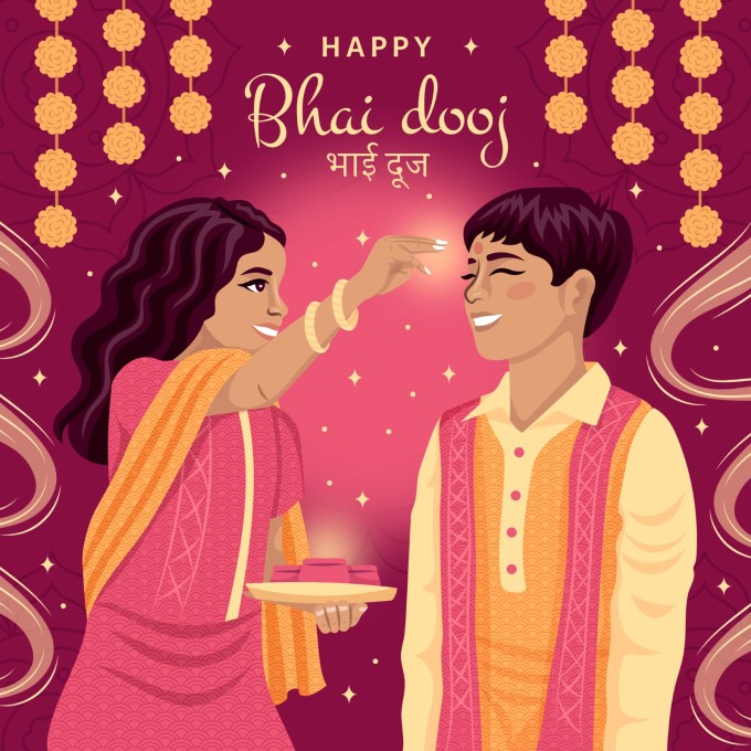 ભાઇ બીજ ના અવસર પર ભાઈ<br>આખા જગતની ખુશીઓ તને આપી દઉં<br>ઉપહારમાં બસ એટલું જ આપજે<br>જીવનની મુશ્કેલીમાં સાથ મારો નિભાવજે<br>જગત જો મને તરછોડે તો<br>મારુ માન સમ્માન જાળવજે<br><strong>ભાઈ બીજ ની હાર્દિક શુભકામના<br>Happy Bhai Dooj 2024</strong><br>(Photo: Freepik)