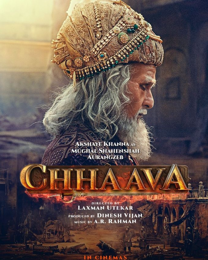 <strong>છાવા અક્ષય ખન્ના લુક જાહેર :</strong> આ ફિલ્મમાં અક્ષય ખન્ના મુઘલ બાદશાહ ઔરંગઝેબની ભૂમિકા ભજવવા જઈ રહ્યો છે. ફિલ્મમાં તેનો લુક ચાહકોને ઘણો પસંદ આવી રહ્યો છે. નિર્માતાઓએ જણાવ્યું છે કે આ ફિલ્મ બોક્સ ઓફિસ પર 14 ફેબ્રુઆરીએ રિલીઝ થશે. 
