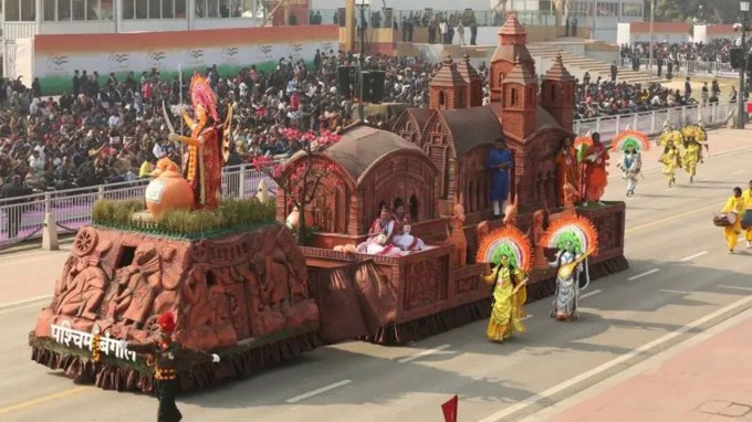 આ પશ્ચિમ બંગાળનો ટેબ્લો છે. (Indian Express Photo Tashi Tobgyal)