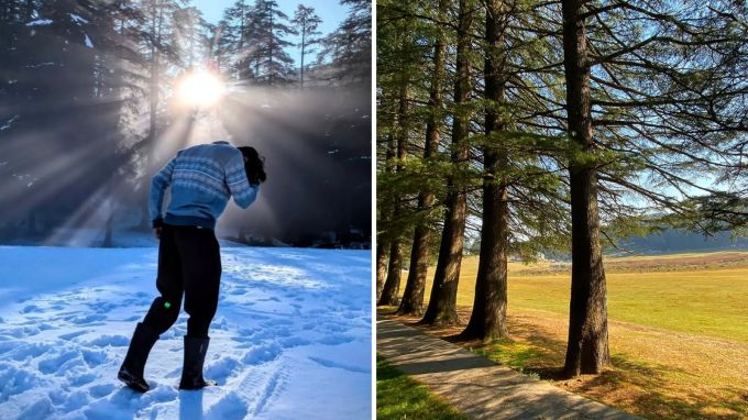 <strong>ખજ્જિયાર કુદરતી સૌંદર્યથી ભરપૂર</strong><br>ડેલહાઉસી આવતા પ્રવાસીઓ ખજ્જિયારની કુદરતી સુંદરતાનો નજારો જોવા અચૂક આવે છે. ખજ્જિયાર ફરવા આવતા પ્રવાસીઓ અહીં મનોરંજક પ્રવૃત્તિઓ સાથે એડવેન્ચર એક્ટિવિટીનો ભરપૂર આનંદ માણે છે. ખજ્જિયારમાં શિયાળામાં ભરપૂર હિમવર્ષા થાય છે. પ્રવાસીઓ ફેબ્રુઆરી સુધી બરફ જોઇ શકે છે. (Photo: Social Media)