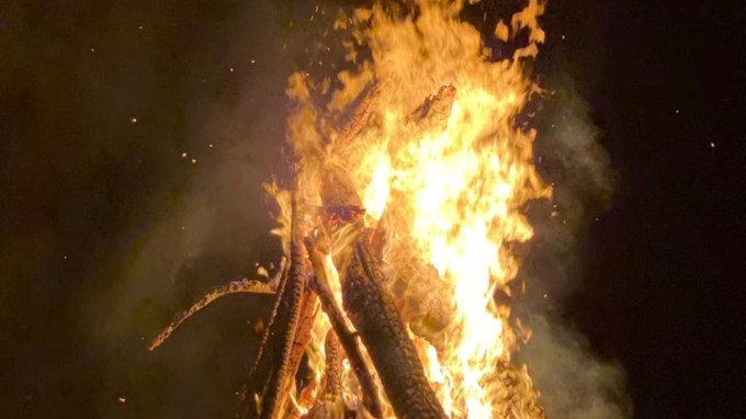 પાપોનો નાશ અને સુખ અને સમૃદ્ધિનું આગમન : એવું માનવામાં આવે છે કે હોલિકા દહન દરમિયાન ગાયના છાણા બાળવાથી વ્યક્તિના જીવનમાં આવતી બધી અડચણો દૂર થાય છે. આનાથી ઘર અને પરિવારમાં સુખ, સમૃદ્ધિ અને શાંતિ સુનિશ્ચિત થાય છે. (Photo Source: Pinterest)