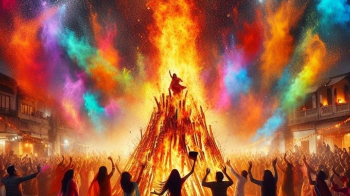 <strong>વાસ્તુ દોષનો ઉકેલ</strong> : જે ઘરોમાં વાસ્તુ દોષ હોય છે, ત્યાં હોળીના દિવસે ગાયના છાણા સળગાવવાથી વાસ્તુ દોષની અસર ઓછી થઈ શકે છે. (AI Image generated by Bing)