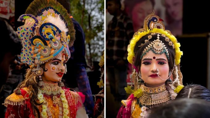 <strong>બરસાનામાં લડ્ડુ માર હોળી</strong><br>લડ્ડુ માર હોળી બરાસાના શ્રી લાડલી જી મંદિર એટલે કે રાધા રાની મંદિરમાં ઉજવાય છે. લડ્ડુ માર હોળી ફાગણ સુદર આઠ તિથિ પર ઉજવાય છે. પૌરાણિક કથા અનુસાર દ્વાપર યુગમાં બરસાનામાં હોળી ઉત્સવ આમંત્રણ લઇ સખીઓ નંદગામ ગઇ હતી. નંદ બાબાએ આમંત્રણ સ્વીકાર કર્યો અને પુરોહિતને બરસાનામાં રાધાજીના પિતા વૃષભાનજી પાસે મોકલ્યા. આ દરમિયાન રાધાજીની સખીયો એ પુરોહિત પર ગુલાબ ફેંક્યો. આવી સ્થિતિમાં પુરોહિત પાસે ગુલાલ ન હતો, તો તેમણે તેમની પાસે રહેલા લડ્ડુ સખીયો પર ફેંક્યા. એવું મનાય છે કે ત્યારથી લડ્ડુ માર હોળી શરૂ થઇ. વર્તમાનમાં બરસાાના રાધા રાણી મંદિરમાં એકબીજા પર લડ્ડુ ફેંકી લડ્ડુ માર હોળી મનાવાય છે. (Photo: Social Media)