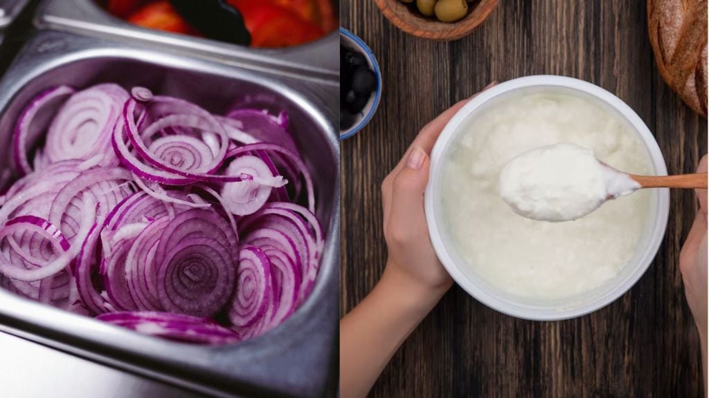 દહીં અને ડુંગળી આયુર્વેદ અનુસાર સાથે લેવાના ફાયદા આડઅસરો દહીં અને ડુંગળી આયુર્વેદ અનુસાર સાથે લેવાના ફાયદા આડઅસરો