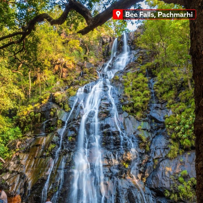 <strong>બી ફોલ્સ (Bee Falls)</strong><br>બી ફોલ્સ જેને જમુના પ્રપાત તરીકે પણ ઓળખવામાં આવે છે તે સૌથી ભવ્ય ધોધ છે અને પચમઢી બસ સ્ટેન્ડથી માત્ર 5 કિમી દૂર છે. 150 ફૂટની ઉંચાઈથી નીચે આવતા આ ધોધનું નામ બી ફોલ એટલા માટે રાખવામાં આવ્યું છે કારણ કે દૂરથી આ ધોધ મધમાખી જેવો સંભળાય છે જેનું પાણી ખડકોમાંથી વહે છે અને ગૂંજતો અવાજ કરે છે.