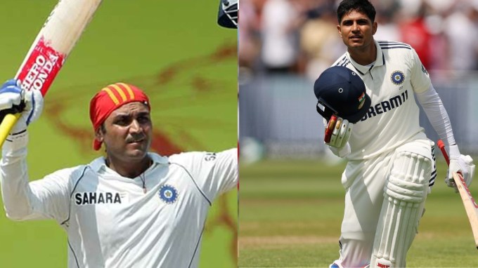 <strong>List of Highest Test Scores by Indians:</strong> ઇંગ્લેન્ડ સામેની બીજી ટેસ્ટમાં શુભમન ગિલે શાનદાર બેટિંગ કરતા 269 રન ફટકાર્યા હતા. આ ઇનિંગ્સ સાથે ગિલે ઘણા રેકોર્ડ પોતાના નામે કર્યા છે. શુભમન ગિલ ટેસ્ટ ક્રિકેટમાં ભારત તરફથી એક ઇનિંગ્સમાં સૌથી વધારે રન બનાવનાર પ્લેયરની યાદીમાં સાતમાં સ્થાને આવી ગયો છે. અહીં ટેસ્ટ ક્રિકેટમાં એક ઇનિંગ્સમાં સૌથી વધારે રન બનાવનાર ટોપ 10 ભારતીય પ્લેયર્સ વિશે જણાવી રહ્યા છીએ. (તસવીર - બીસીસીઆઈ)