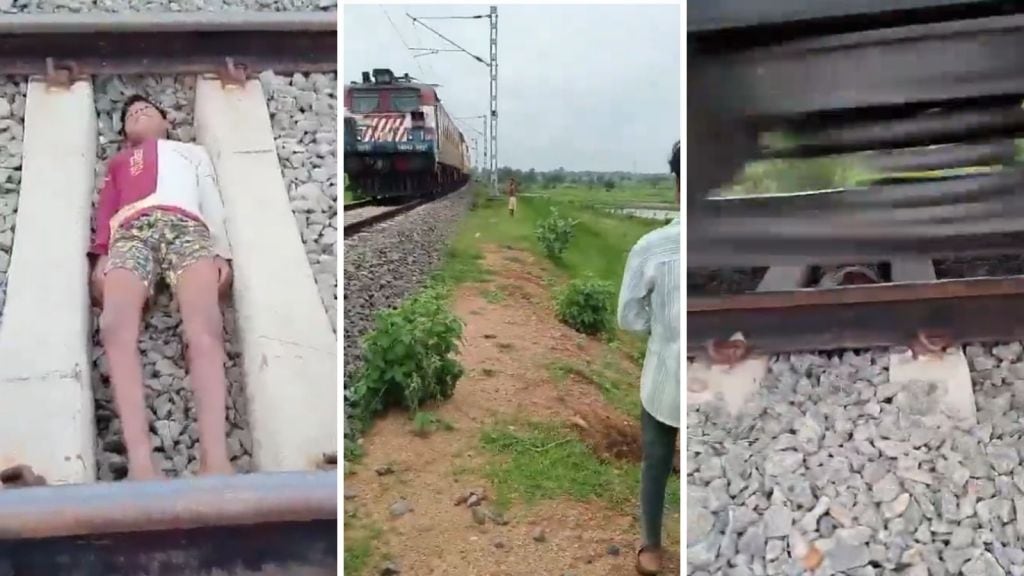 Viral Video : રીલ બનાવવા બાળક રેલવે ટ્રેક પર સૂઇ ગયું અને ટ્રેન આવી … ખતરનાક વાયરલ વીડિયો જોઇ યૂઝર્સે કહ્યું – ગાંડપણની હદ