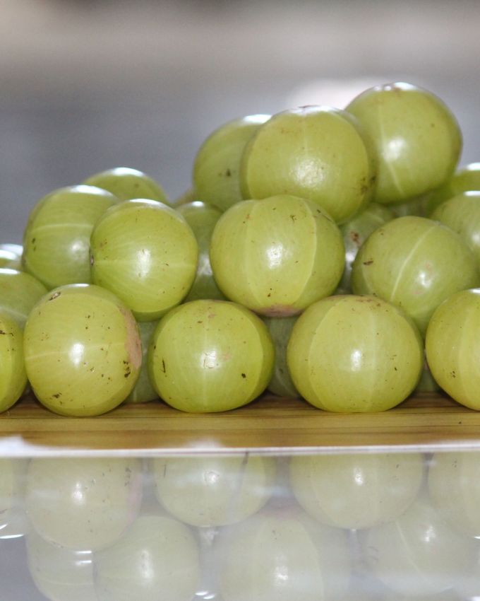 <strong>આમળાના ફાયદા: </strong>આમળા તેના ઉચ્ચ વિટામિન સી સામગ્રી માટે જાણીતી છે. તે કોલેજન ઉત્પાદનને પ્રોત્સાહન આપે છે અને વાળને મજબૂત બનાવે છે. તેના એન્ટીઑકિસડન્ટ ગુણધર્મો ઓક્સિડેટીવ તણાવને રોકવામાં મદદ કરી શકે છે, જે અકાળે સફેદ થવાને રોકવામાં પણ ફાયદાકારક હોઈ શકે છે.