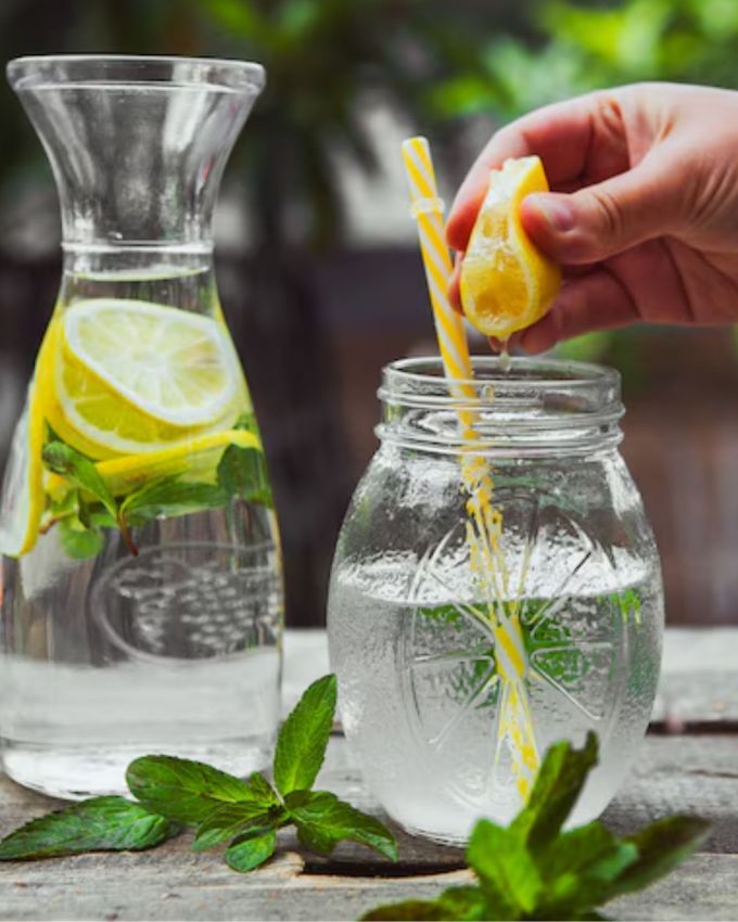 <strong>હુંફાળું લીંબુ પાણી</strong> : સવારે ઉઠતાની સાથે જ એક ગ્લાસ નવશેકું પાણી લો અને તેમાં અડધું લીંબુ નિચોવી લો. આ બંને વસ્તુઓ ત્વચાને અંદરથી સાફ કરવામાં અને ઝેરી તત્વો દૂર કરવામાં મદદ કરે છે. લીંબુમાં રહેલું વિટામિન સી ત્વચાને કુદરતી ચમક આપે છે. જો તમે ઇચ્છો તો, તમે તેમાં થોડું મધ પણ ઉમેરી શકો છો, આ રોગપ્રતિકારક શક્તિ અને ત્વચા બંનેને ફાયદો કરે છે.