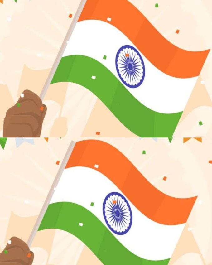 <strong>સ્વતંત્રતા દિવસ પર સુંદર ઇમેજ </strong>: જેમાં ઉત્સવની ઝંડી અને કોન્ફેટી સાથે ત્રિરંગો પકડી રાખેલો હાથ ઉંચો કરેલો દર્શાવવામાં આવ્યો છે. આ સરળ ઇમેજ બાળકો અને નવા નિશાળીયા માટે યોગ્ય છે જેઓ સરળ સ્વતંત્રતા દિવસના ડ્રોઈંગ આડિયાઝ શોધી રહ્યા છે.