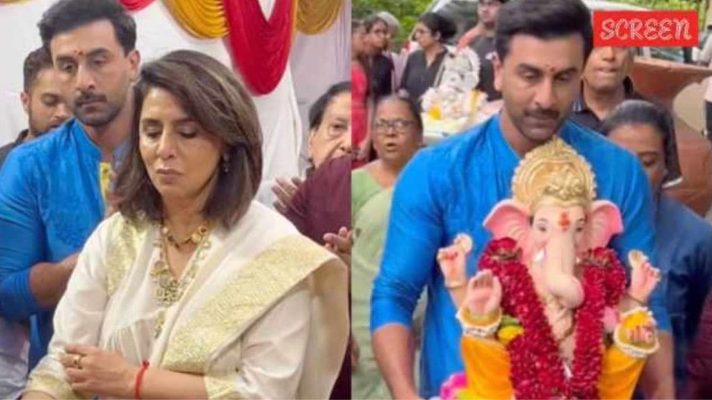 Ranbir Kapoor Neetu Kapoor | ગણપતિ વિસર્જન માટે રણબીર કપૂર માતા નીતુ કપૂર સાથે જોવા મળ્યા, માતા-પુત્રની જોડીના વીડિયો અને ફોટા વાયરલ