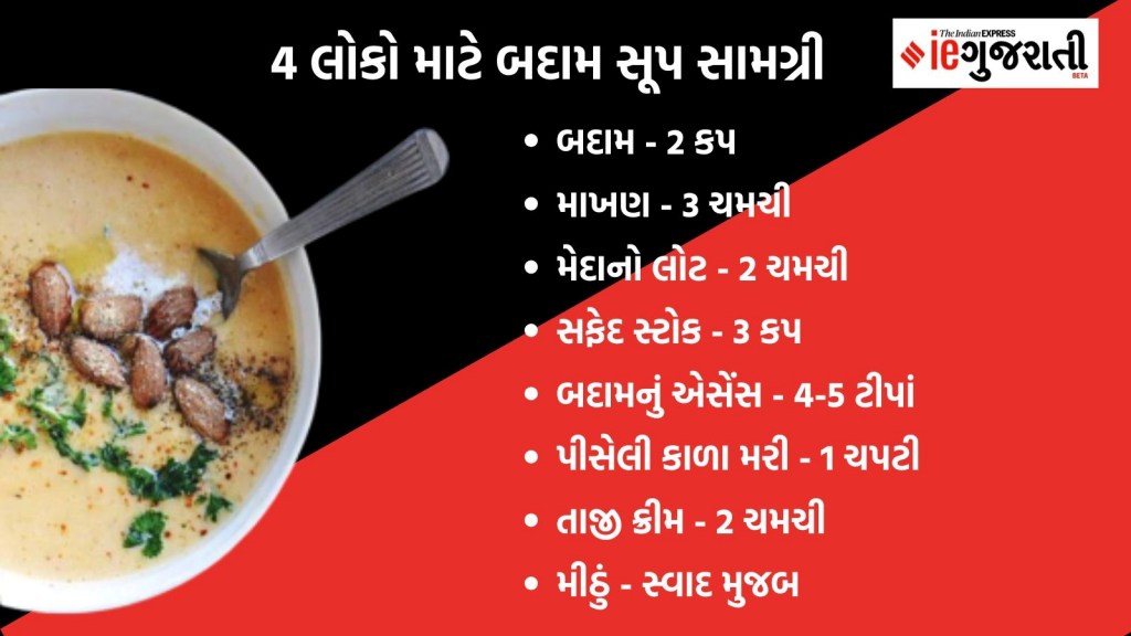 Easy Badam soup recipes, winter recipes