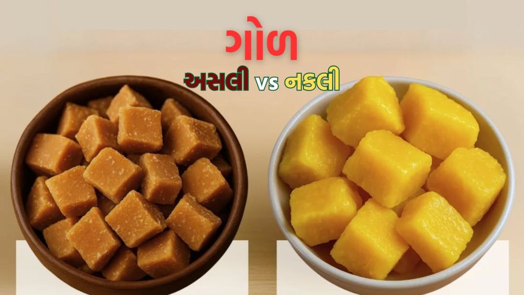 Jaggery Purity Check Tips : ગોળ અસલી છે કે નકલી? ખરીદતી વખતે આ 3 બાબત ધ્યાનમાં રાખો Jaggery Purity Check Tips : ગોળ અસલી છે કે નકલી? ખરીદતી વખતે આ 3 બાબત ધ્યાનમાં રાખો