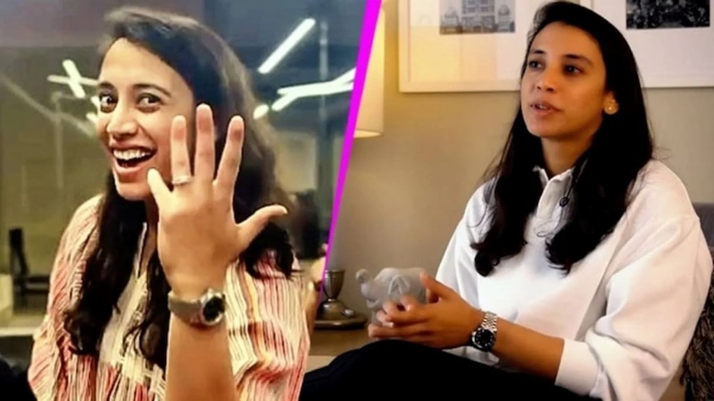 સ્મૃતિ મંધાના-પલાશ મુચ્છલની સગાઇ તૂટી ગઇ? નવા વીડિયોમાં સગાઈની વીંટી સ્મૃતિની આંગળીમાં જોવા ન મળી સ્મૃતિ મંધાના-પલાશ મુચ્છલની સગાઇ તૂટી ગઇ? નવા વીડિયોમાં સગાઈની વીંટી સ્મૃતિની આંગળીમાં જોવા ન મળી